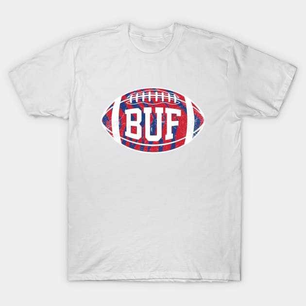 BUF Retro Football - White T-Shirt by KFig21